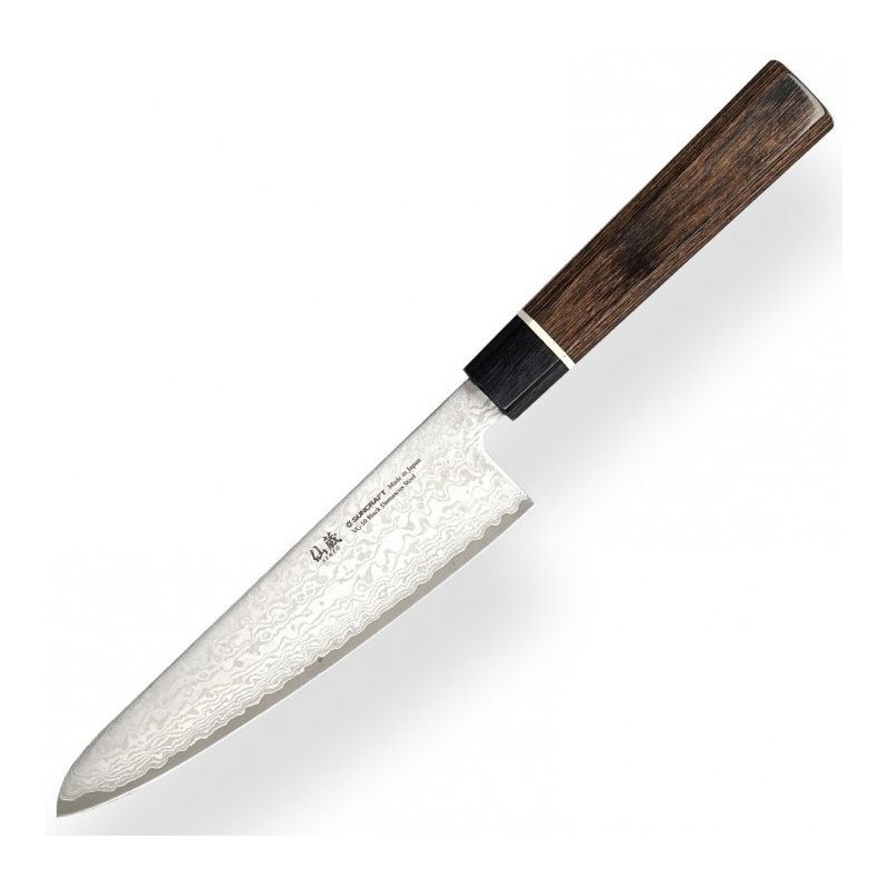 Damasko plieno peilis Senzo Black, BD-03 Small Santoku knife,14,3 cm ašmenys