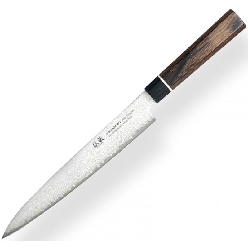 Damasko plieno peilis Senzo Black, BD-07 Sashimi knife, 21 cm ašmenys