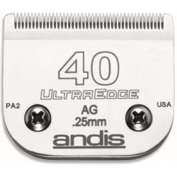 Peiliukai Andis Ulra Edge 40 AG AN-64076, 0,25 mm, skirtas AG, AGC, AGP, AGRC, AGCL, AGR+, AGRV, MBG, SMC gyvūnų plaukų kirpimo mašinėlėms