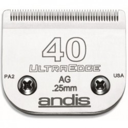 Peiliukai Andis Ulra Edge 40 AG AN-64076 gyvūnų plaukų kirpimo mašinėlėms AG, AGC, AGP, AGRC, AGCL, AGR+, AGRV, MBG, SMC, 0,25 mm, 1 vnt.