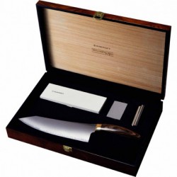Japoniško plieno peilis Elegancia su peilio priežiūros rinkiniu, KSK-SET Chef knife, 20 cm ašmenys