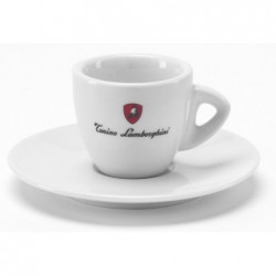 Keramikinis puodelis dvigubui espresso Tonino Lamborghini Caffe Doppio 546/WS, su lėkštute, baltas, 100 ml