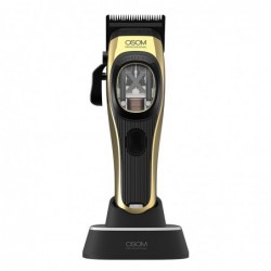 Profesionali plaukų kirpimo mašinėlė OSOM Professional PRIME Cordless Hair Clipper OSOMP01GOLD, aukso spalvos