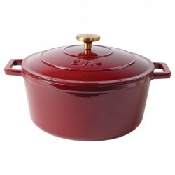 Apvalus emaliuotas ketaus puodas Zyle ZY020RKI, raudonas,  Ø 27 cm, 6 l