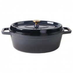 Ovalus emaliuotas ketaus puodas Zyle ZY040DGKI,  pilkas, 7,8 l